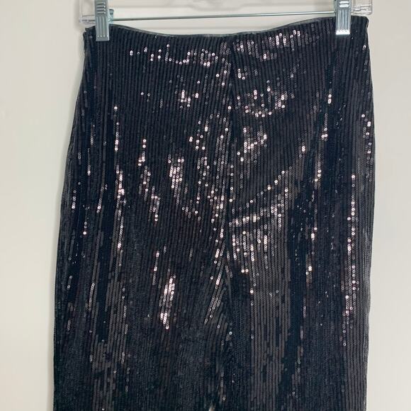 Nbd x Marianna Hewitt Maeve Sequin Womens Pants Small Black High Rise - Picture 8 of 16